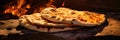 Macro Photo Naan Bread On Stone Rustic Pub Royalty Free Stock Photo