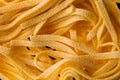 Macro photo nest of fettucine pasta isolated on black with clipping path