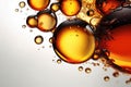 Macro Photo Of Oil Drops On White Background, Closeup, Vector. Generative AI Royalty Free Stock Photo