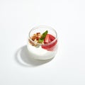 Macro Photo of Panacota with Homemade Yogurt and Berries Coolie Royalty Free Stock Photo