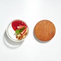 Macro Photo of Panacota with Homemade Yogurt and Berries Coolie Royalty Free Stock Photo