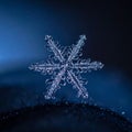 Macro Photo of a Perfect Ice Snowflake Royalty Free Stock Photo