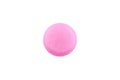 Macro photo of pink pill. Isolated on white background Royalty Free Stock Photo