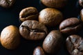 macro photo of rasted cofee beans Royalty Free Stock Photo