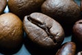 macro photo of rasted cofee beans Royalty Free Stock Photo