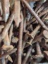 macro photo, rusty nails