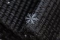 The macro photo of a snowflake, background or abstraction. Winter photo very close.