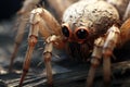 Macro photo of a spider with red eyes and a book in the background, spider detail, macro lens, high details, photorealistic, Royalty Free Stock Photo