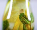 Macro photo. water, citrus, cocktail, cold, drink, fruit, mint, summer, detox Royalty Free Stock Photo