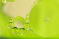 Macro photo of water and oil. Strange metamorphoses of balloons in the water Royalty Free Stock Photo