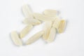 Macro photo of white rice grains on a white background Royalty Free Stock Photo