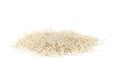 Macro photo of white rice grains on a white background Royalty Free Stock Photo