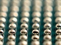 Macro Close-up of BGA Solder Ball Array on Microchip Royalty Free Stock Photo