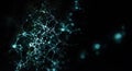 Abstract nexus structure glows against black bokeh Royalty Free Stock Photo