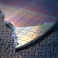 Defective Semiconductor Wafer Macro Detail Royalty Free Stock Photo