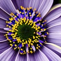 A macro photograph capturing the delicate details of a vibrant flower petal5, Generative AI