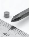 Precision Engineering - Screwdriver Tip and Ruler Royalty Free Stock Photo