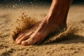 Long Jump Sand Explosion â Dynamic Sports Macro Texture for Motion and Energy Design Royalty Free Stock Photo