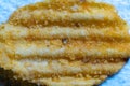 Macro Photograph of a cheddar potato chip