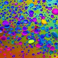 A macro photograph of colorful ink drops blending and diffusing in water, creating abstract and captivating patterns1, Generativ