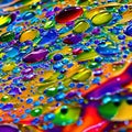 A macro photograph of colorful ink drops blending and diffusing in water, creating abstract and captivating patterns3, Generativ