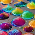 A macro photograph of colorful ink drops blending and diffusing in water, creating abstract and captivating patterns5, Generativ