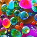 A macro photograph of colorful ink drops blending and diffusing in water, creating abstract patterns3, Generative AI