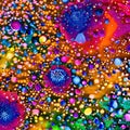 A macro photograph of colorful ink drops blending and diffusing in water, creating abstract patterns4, Generative AI