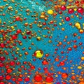 A macro photograph of colorful ink drops blending and diffusing in water, creating abstract patterns2, Generative AI