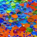 A macro photograph of colorful ink drops blending and diffusing in water, forming abstract and captivating patterns1, Generative