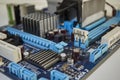 Blue PC Motherboard, Computer Component Royalty Free Stock Photo