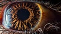 Macro photograph of a human eye. Capture the intricate details of the iris. Royalty Free Stock Photo