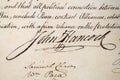 Macro Photograph of the John Hancock Signature