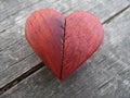 Macro Photograph of Red Wooden Heart