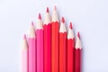 Macro photograph of several pencils of red color on a white back Royalty Free Stock Photo