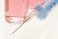 Macro photograph of Syringe and vitamin shot Royalty Free Stock Photo