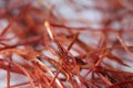 Macro photograph view of saffron with selective focus