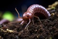 Macro photographs of earthworms in soil Royalty Free Stock Photo