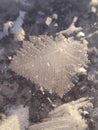 big ice or Snow crystals close-up in a bright frosty winter day. Macro photography of ice texture. White sparkling snow surface Royalty Free Stock Photo