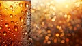 Macro photography close up of beer glass with water droplets and frosted surface Royalty Free Stock Photo