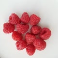Bunch of fresh whole raspberries