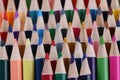 Macro photography of colored pencils. Background of colorful sharpened colored pencils Royalty Free Stock Photo