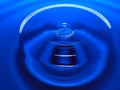 Macro photography of a dark blue water drop / ink drops splash and ripples, wet, conceptual for environmental, conservation, droug Royalty Free Stock Photo