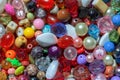 Macro photography of a heap of assorted colorful plastic beads II Royalty Free Stock Photo