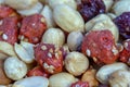 Macro photography of a heap of mixed nuts