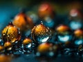 Macro photography of intricate details in water drops AI generated image Royalty Free Stock Photo