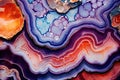 Macro photography of intricate patterns in a slice of agate Royalty Free Stock Photo
