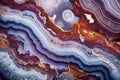 Macro photography of intricate patterns in a slice of agate