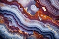 Macro photography of intricate patterns in a slice of agate Royalty Free Stock Photo