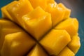 Juicy and colorful mango slices in natural light